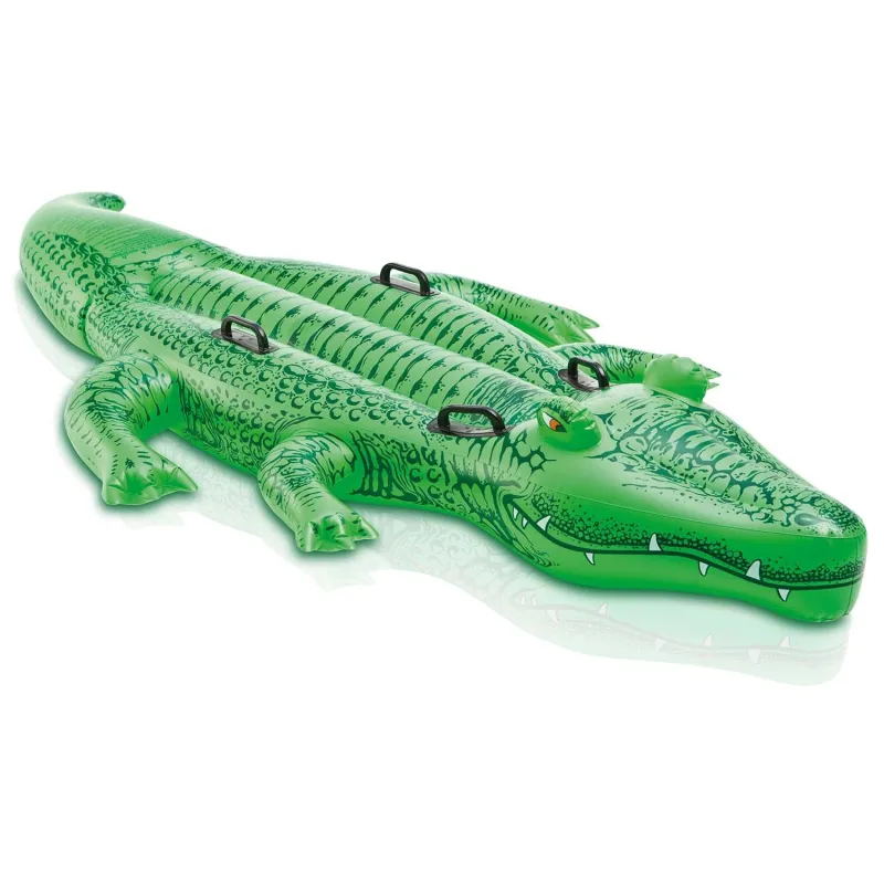 Aufblasbares Krokodil zum Schwimmen 203 x 114 cm, buntes Wasserspielzeug