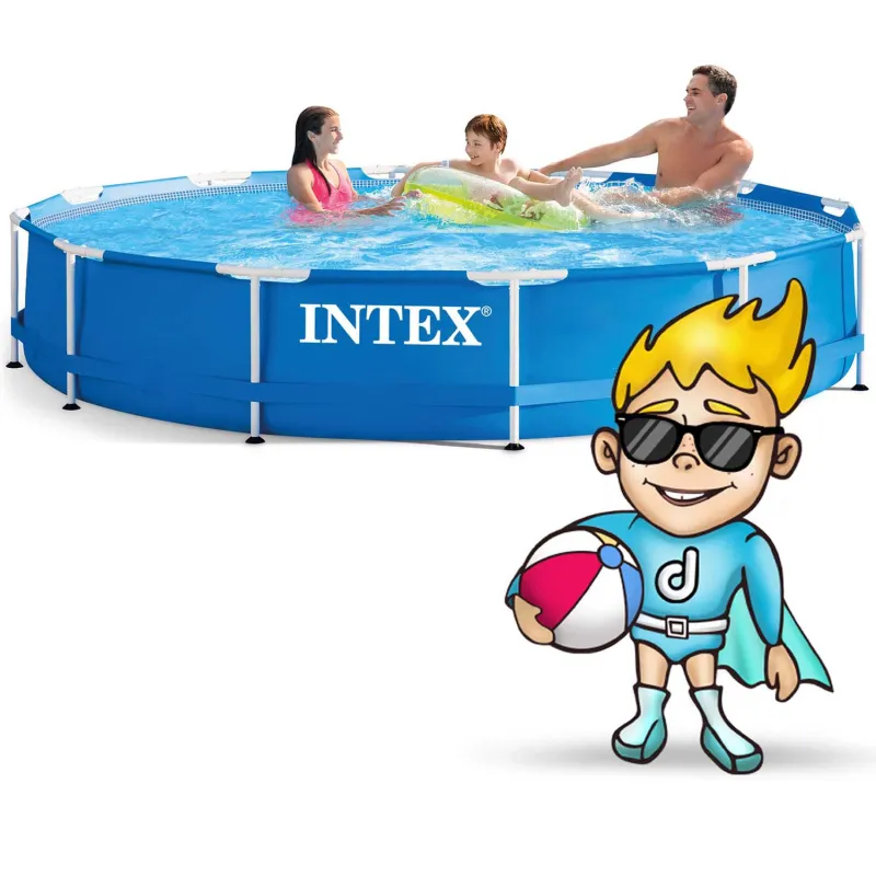 Intex Framepool 366 x 76 cm, elegantes Design für Gartenvergnügen