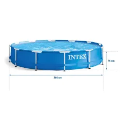 Intex Framepool 366 x 76 cm, ideal für Sommerpartys und Entspannung im Garten