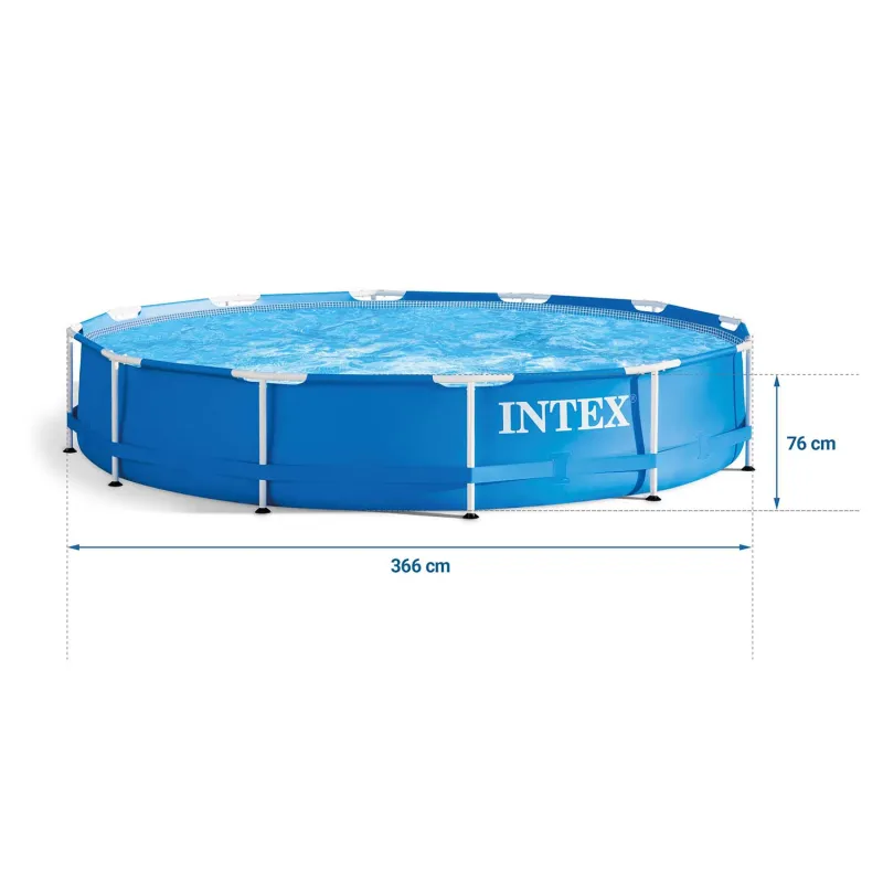Intex Framepool 366 x 76 cm, ideal für Sommerpartys und Entspannung im Garten