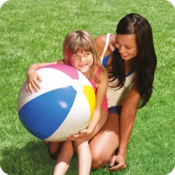 Aufblasbarer Regenbogen-Strandball 61 cm, ideal für Garten- oder Strandspiel