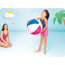 Aufblasbarer Regenbogen-Strandball 61 cm, aus strapazierfähigem Material, ideal für den Sommer