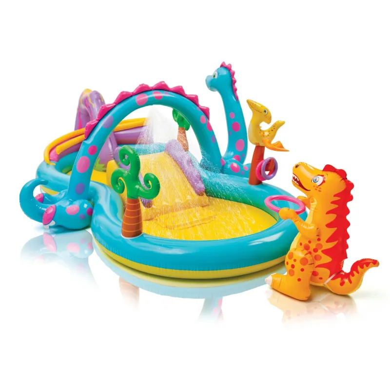 Aufblasbares Dinosaurier-Spielzentrum, bunt, ideal für Kinder