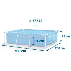 Perfektes Garten-Stahlrahmenbecken 300 x 200 x 75 cm für Kinder