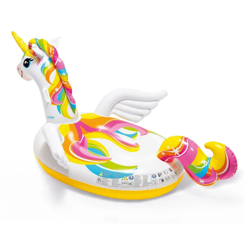 Aufblasbares Einhorn 201 x 140 x 97 cm, ideal für Garten oder Poolspaß