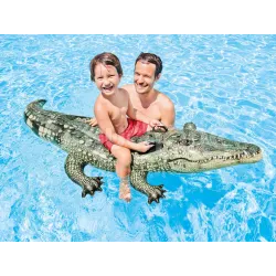 Grüner aufblasbarer Alligator, ideal für den Garten oder den Pool