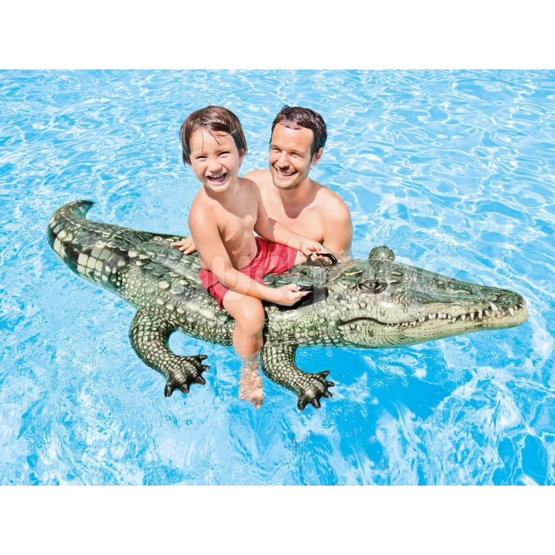 Grüner aufblasbarer Alligator, ideal für den Garten oder den Pool