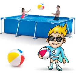 Moderne Stahlrahmenpool 260 x 160 x 65 cm INTEX 28271 für den Garten