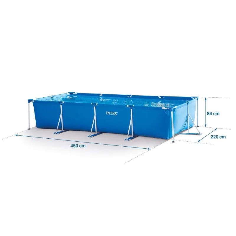 Garten-Stahlrahmen-Pool 450 x 220 x 84 cm ideal für Sommertage im Freien