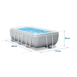Blauer INTEX 26784 Stahlrahmen Pool 300 x 175 x 80 cm