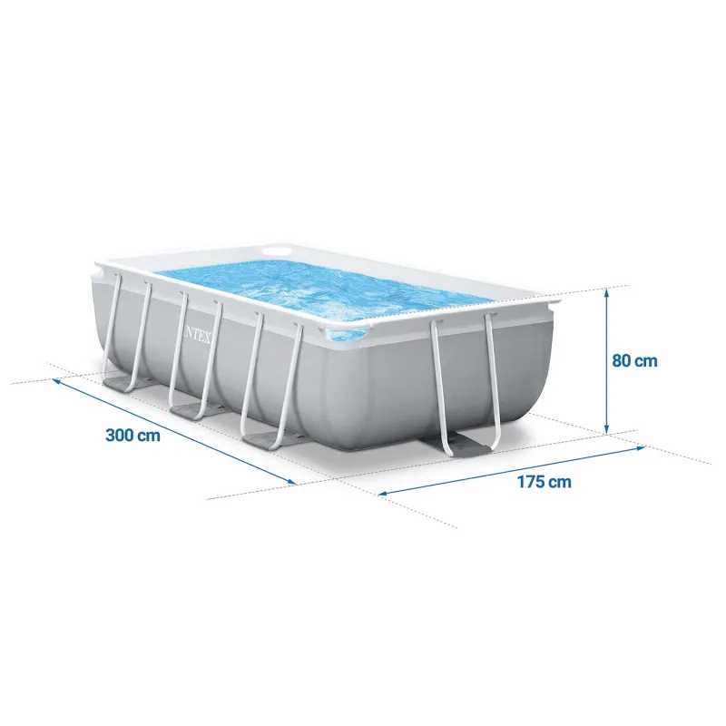 Blauer INTEX 26784 Stahlrahmen Pool 300 x 175 x 80 cm