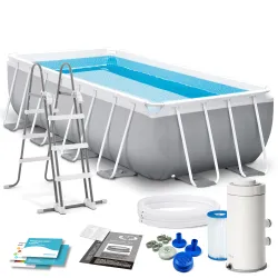 Garten-Stahlrahmenpool 400 x 200 x 100 cm Set 4in1 für den Garten