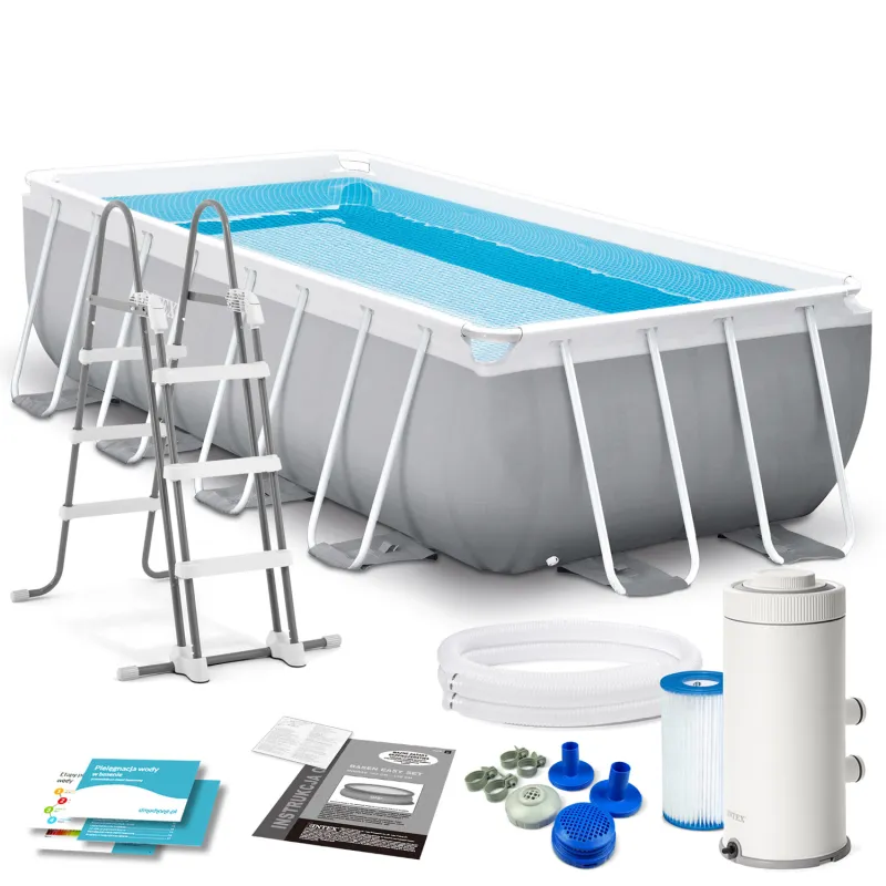 Garten-Stahlrahmenpool 400 x 200 x 100 cm Set 4in1 für den Garten