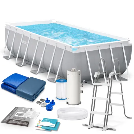 Garten-Stahlrahmenbecken 488 x 244 x 107 cm Set 6in1 für den Außenbereich INTEX 26792