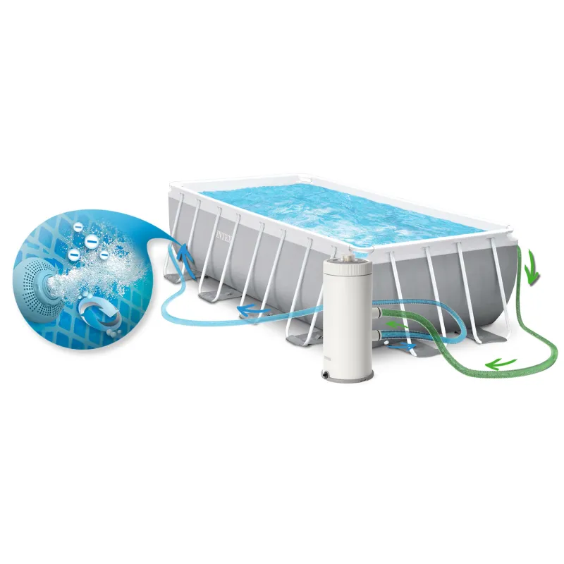 Ideales Garten-Stahlrahmenbecken 488 x 244 x 107 cm zum Entspannen INTEX 26792