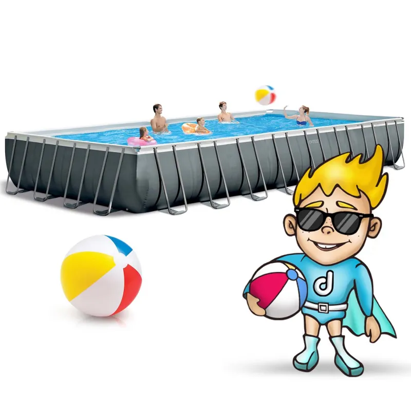 Großer Stahlrahmenpool 975 x 488 x 132 cm, ideal für den Garten