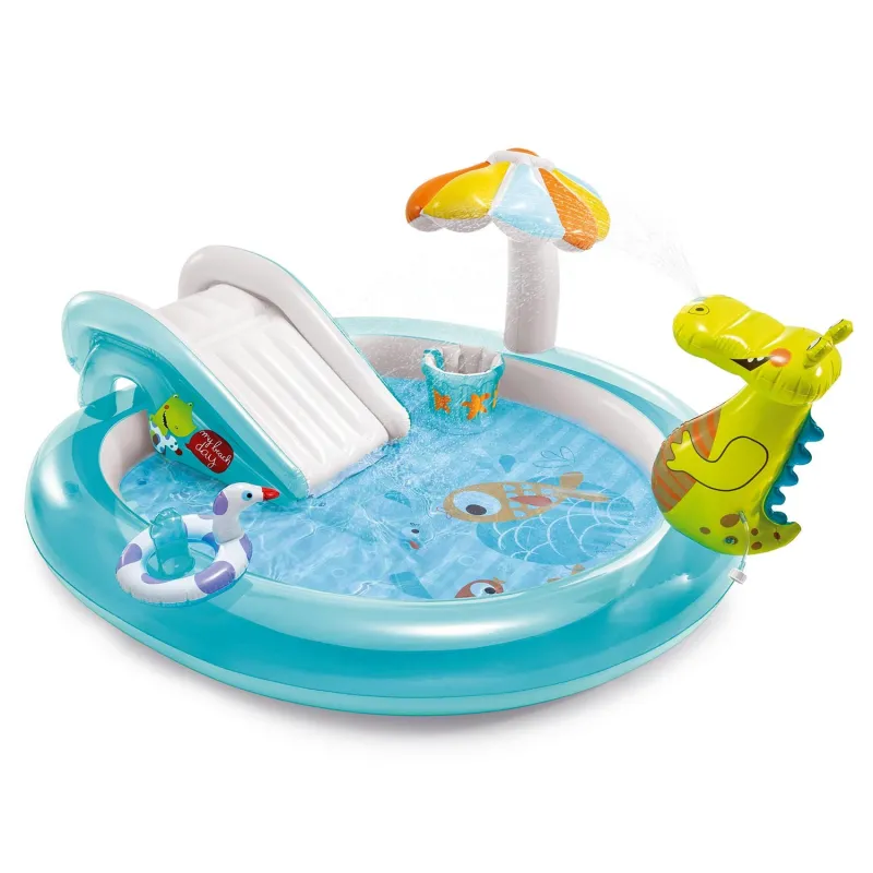 Aufblasbarer Krokodil-Spielplatz 201 x 170 x 84 cm für Kinder, bunt und sicher