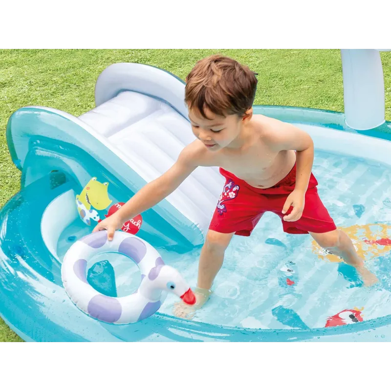 Robuster aufblasbarer Krokodil-Spielplatz, ideal für Spielzeit im Garten für Kinder