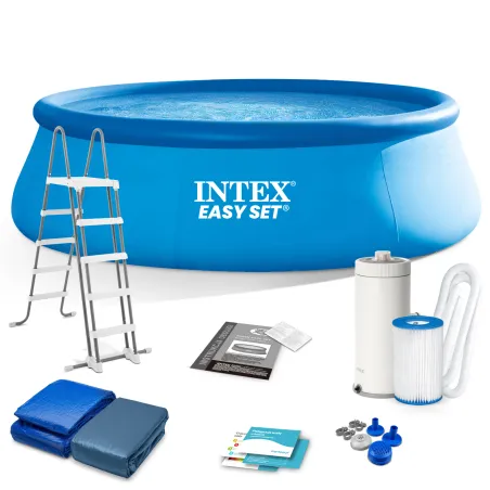 Aufblasbarer Gartenpool 457 x 122 cm, 12-teiliges Set, ideal für den Garten