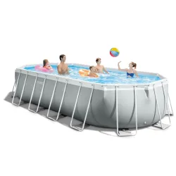 Ideal für den Garten, einfacher Aufbau und Abbau des Stahlrahmenpools