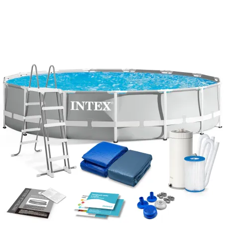 Rahmenpool 457 x 107 cm mit 12-in-1 Set für den Garten