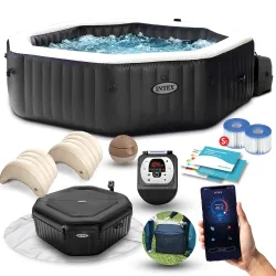 Aufblasbarer Whirlpool mit Hydromassage 201 x 71 cm 4 Pers INTEX 28458