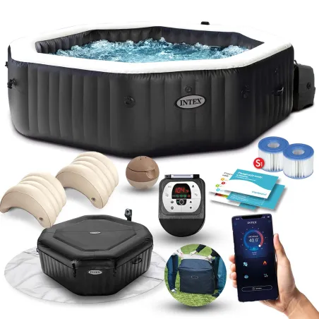 Aufblasbarer Whirlpool mit Hydromassage 201 x 71 cm für 4 Personen, ideal zum Entspannen