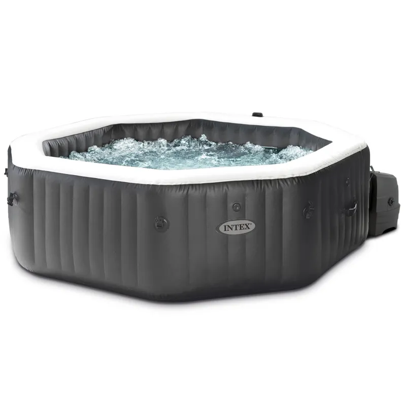 Aufblasbarer Whirlpool mit Hydromassage, ideal für Sommerveranstaltungen im Garten
