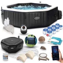 Aufblasbar SPA mit Hydromassage 201 x 71 cm 4 Personen + Premium-Zubehör INTEX 28458