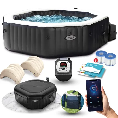 Aufblasbares SPA mit Hydromassage 218 x 71 cm für 6 Personen, bequem und entspannend