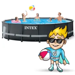 Garten-Stahlrahmen-Pool 488 x 122 cm, unverzichtbar für den Sommer im Garten