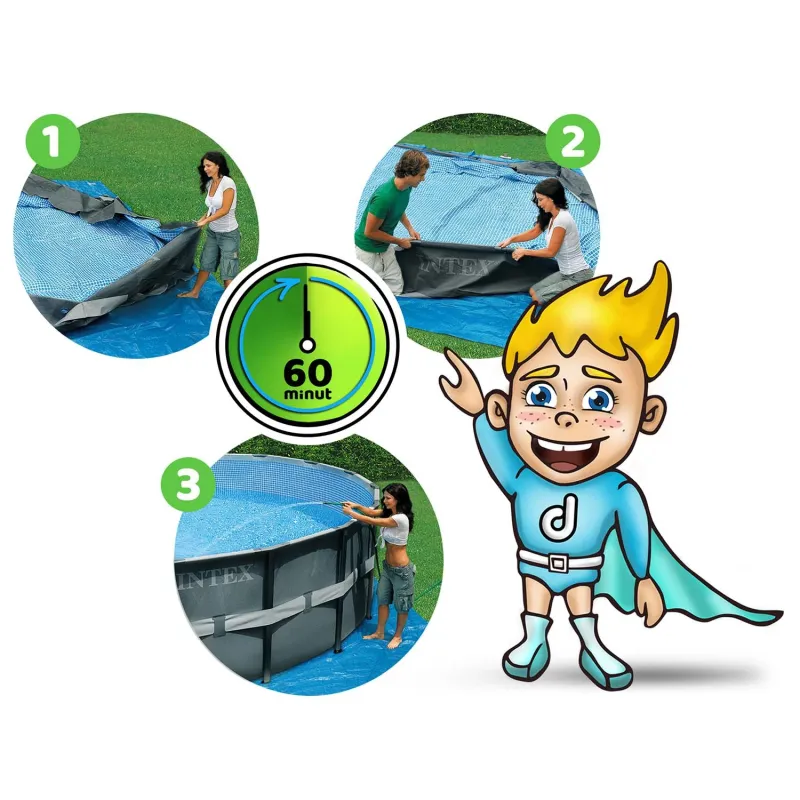 Garten-Stahlrahmen-Pool, ideal für Sommerpartys und Wasserspaß