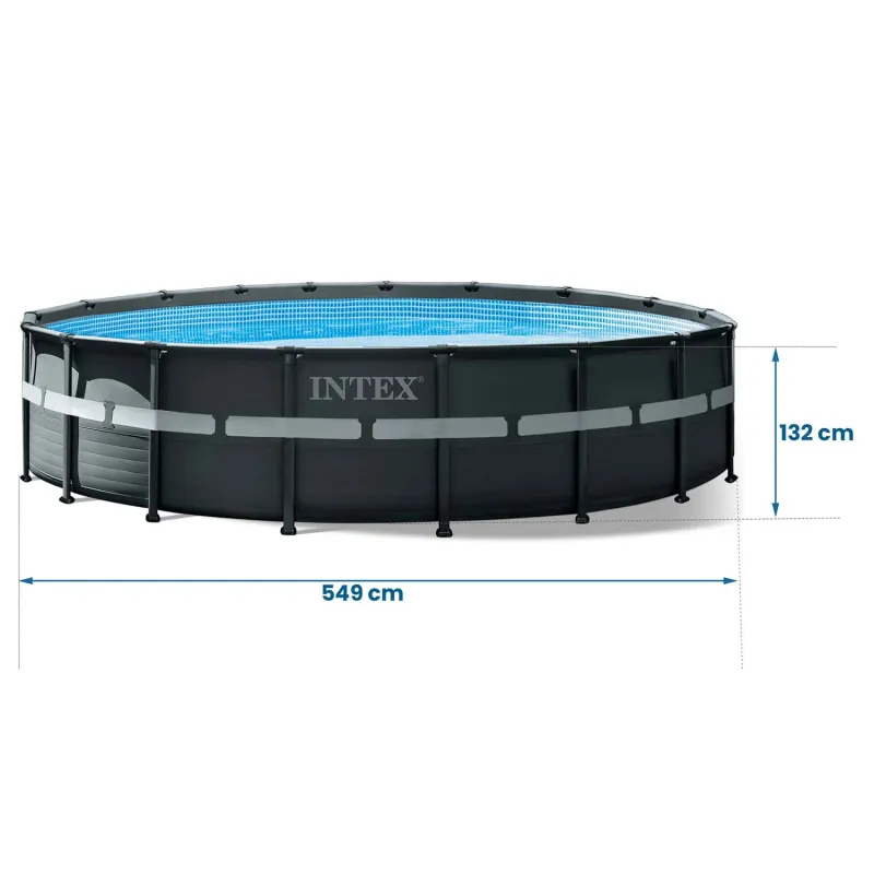 Garten-Stahlrahmen-Pool 549 x 132 cm, ideal für Kinder und Erwachsene, Entspannung im Garten