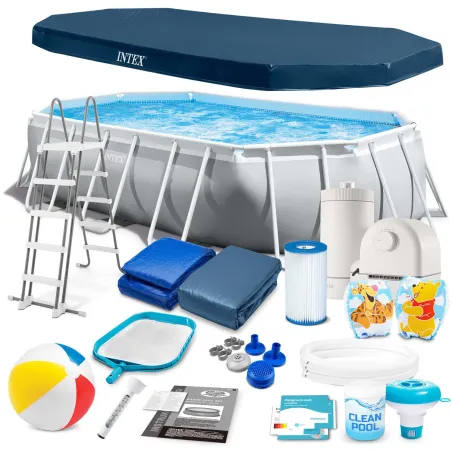 Rechteckiger Pool 503x274x122cm mit 18 Zubehörteilen, ideal für den Garten