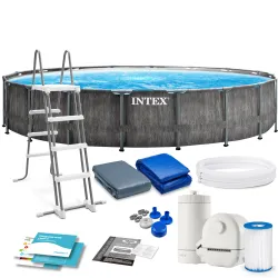 Stahlrahmen Pool 549 x 122 cm 12-in-1, robustes Material für den Garten