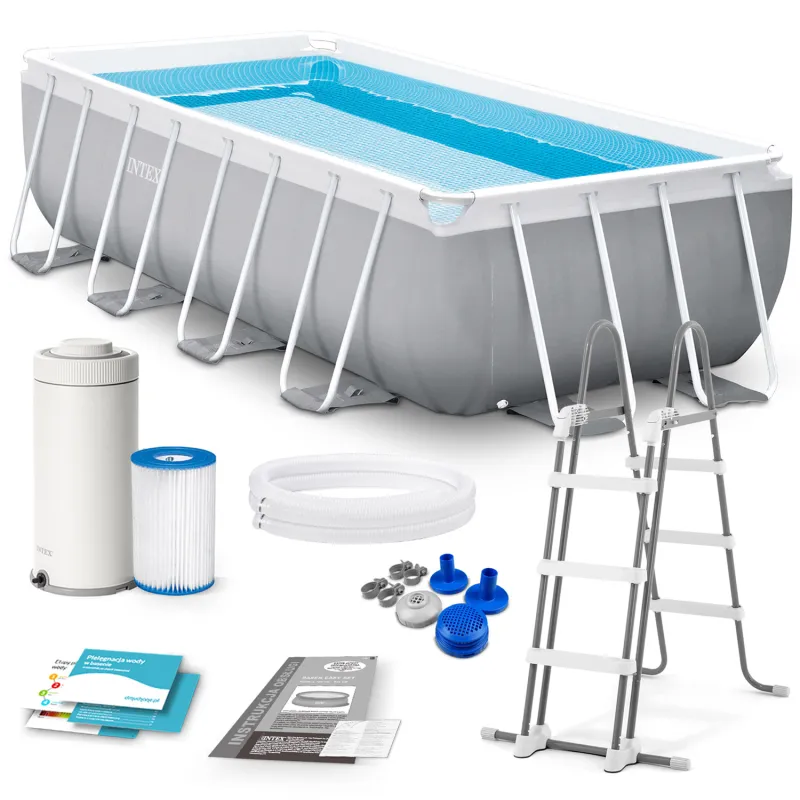 Stahlrahmenbecken 400 x 200 x 122 cm 10-in-1 Intex 26790, stabiler Gartenpool