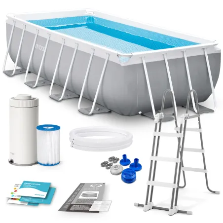 Stahlrahmenbecken 400 x 200 x 122 cm 10-in-1 Intex 26790, stabiler Gartenpool