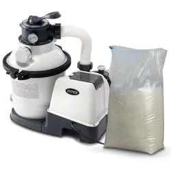 Sandfilter-Pumpe 5700 l/h INTEX 26644 + 25 kg Sand