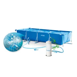 Ideal für den Garten 16in1 Stahlrahmen Pool 450x220x84 cm Intex 28274