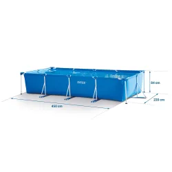 Familienfreundlicher Stahlrahmen Pool 450x220x84 cm 16in1 Intex 28274 für Kinder