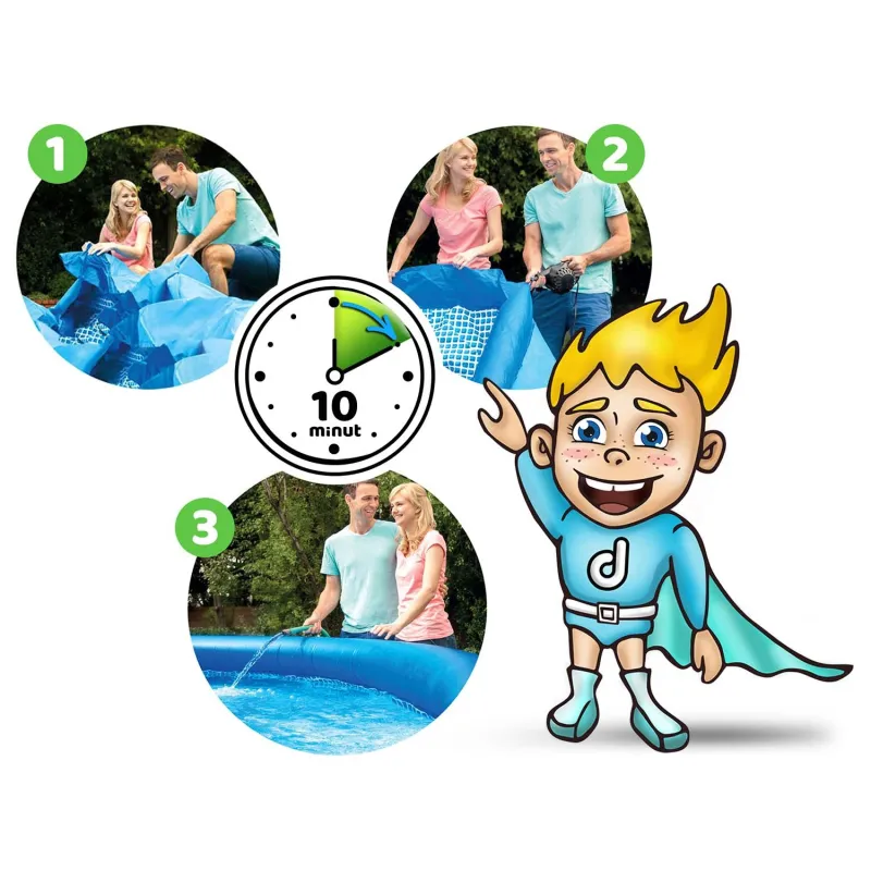 Robuster aufblasbarer Gartenpool 305 x 61 cm, widerstandsfähig gegen Beschädigungen