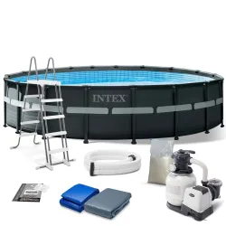 Stahlrahmen Pool 549 x 132 cm 12-in-1, ideal für den Garten, robustes Material