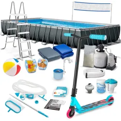 Stahlrahmen-Pool 975 x 488 x 132 cm 21in1 INTEX 26378 + Skateboard GRATIS