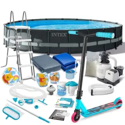 Garten-Framepool 610 x 122 cm mit Zubehör und gratis Roller