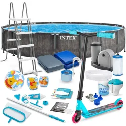 Garten-Stahlrahmen Pool 549 x 122 cm mit 21 Zubehörteilen, ideal für den Garten