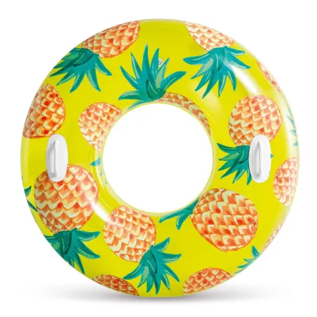 Ananasförmiger Schwimmring 107 cm, leuchtende Farben, ideal für den Strand