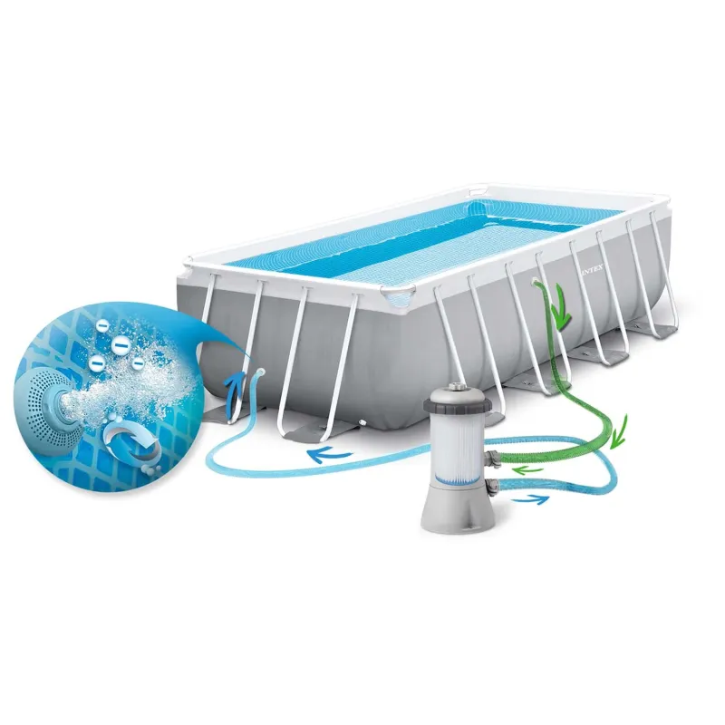 Wetterfester Stahlrahmenpool, ideal für den langfristigen Einsatz im Freien