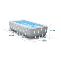 Ideal für Sommerpartys im Garten, 18-in-1 Stahlrahmenpool für Familienunterhaltung