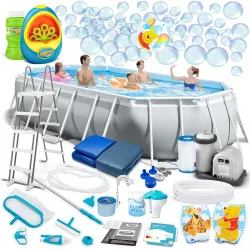 Garten-Stahlrahmenbecken 503 x 274 x 122 cm 21in1 Intex 26796 + Seifenblasenmaschine GRATIS
