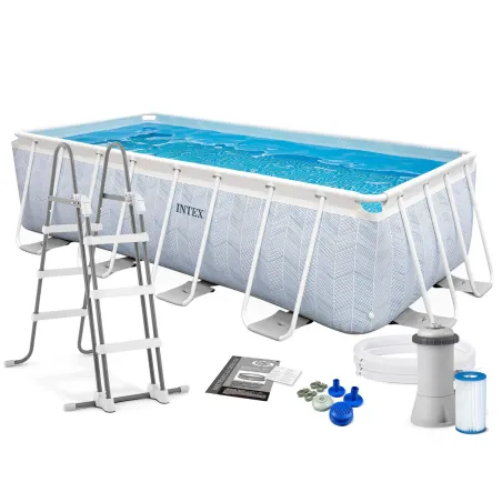 Stahlrahmen Gartenpool 400 x 200 x 100 cm, ideal für Sommervergnügen im Garten